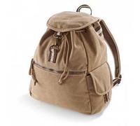 Quadra Sac à dos toile QD612 - look usé style vintage - mixte homme/femme - beige sahara