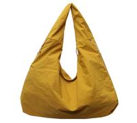 Sac drapé couleur unie couleur | BASSE MIVENGGER CASICA POUR FEMMES - Fourre-tout BAM de grande capacité pour femmes, sac à bandoulière drapé texturé en nylon, fourre-tout pour le collège m, jaune