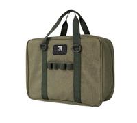 Sac d'ustensiles de camping, poêle Oxford valise ustensiles de cuisine étanche grande capacité fermeture éclair bidirectionnelle pour barbecue camping ustensiles de cuisine, vert armée, revoir à la