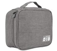 Sac Électronique Multifonctionnel, Sacoche de Rangement Câbles Organisateur pour Câbles, Clé USB, Disque Dûr, Cartes Mémoires, Chargeur(Gris)