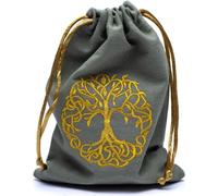 Sac en coton avec arbre de vie vert -- 19x13cm