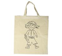Sac en coton, avec impression, 42x38cm, beige, 1pce, Motif: Pirat