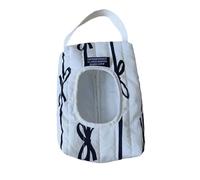 Sac en coton doux matelassé avec nœud élégant - Petit rangement portable pour mouchoirs et cosmétiques - Fait à la main, blanc, Taille unique