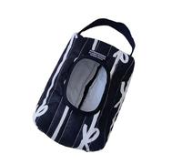 Sac en coton doux matelassé avec nœud élégant - Petit rangement portable pour mouchoirs et cosmétiques - Fait à la main, Noir , Taille unique