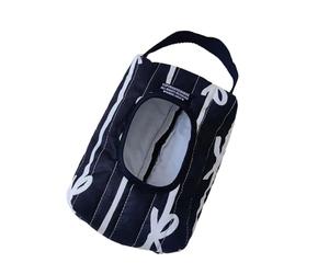 Sac en coton doux matelassé avec nœud élégant - Petit rangement portable pour mouchoirs et cosmétiques - Fait à la main, Noir , Taille unique