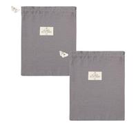 Sac en coton et lin avec cordon de serrage, 26,1 x 34,3 cm, réutilisable, gris, pochette de rangement pour cuisine, pain, herbes, voyage, sac en tissu respectueux de l'environnement