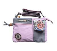 Sac en coton ethnique avec imprimés colorés et inserts en cuir, sac à bandoulière en coton et cuir pour femme ethnique indienne colorée (Rose 01)