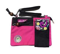 Sac en coton ethnique avec imprimés colorés et inserts en cuir, sac à bandoulière en coton et cuir pour femme ethnique indienne colorée (Fuchsia)
