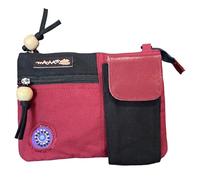 Sac en coton ethnique avec imprimés colorés et inserts en cuir, sac à bandoulière en coton et cuir pour femme ethnique indienne colorée (Bordeaux)
