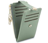 Sac en cuir antivol multi-cartes avec fermeture éclair pour téléphone portable, portefeuille multifonction pour voyage, trajets quotidiens, magasinage avec emplacements pour cartes, carte d'identité