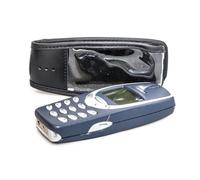 caseroxx Sac Cuir avec Clip Ceinture pour Nokia 3310/3330 en Cuir veritable, Housse de Protection à Porter à la Ceinture (avec fenêtre Transparente antisalissure; Coloris Noir)