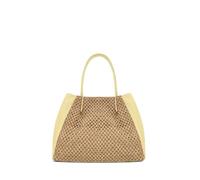 Sac en cuir grainé et raphia OXANE Jaune doux