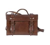 Sac en cuir - Miltec - Musette rigide - Marron - 31 x 22 x 18 cm - Bandoulière ajustable