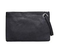 Sac en Cuir pour Femmes Pochette Couleur Enveloppe pour Dîner Solide Sac de Mode Sacs à Bandoulière Argent, Noir , Taille unique