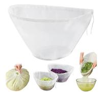 Sac en étamine pour égoutter, sac à cordon en maille fine avec large ouverture en forme de bol pour une fabrication de fromage sans effort, filtrage du lait noix, des jus, du bouillon et des herbe
