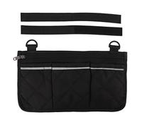 Sac en fauteuil roulant Sac à roulettes Poloniseur d'organisateur de stockage multi-poche en polyester imperméable pour Woelchairs Walkers Scooters Chaises mobiles 2 Fichettes de (Noir)