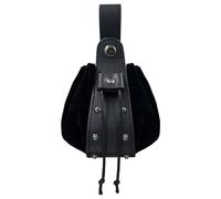 Sac en Faux Cuir Médiéval Vintage,Pochette de Ceinture à Cordon Renaissance,Porte-Monnaie Portable Cosplay Viking,Sac à dés Moyen-Âge pour LARP Ren Faire Accessoires de Costume (Noir A)