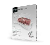 Sac en film professionnel CASO 42,40 x 32,80 cm/ 50 sacs, pour toutes les scelleuses sous vide, sans BPA, très solide et résistant aux déchirures d'environ 150 µm, étanche aux arômes, résistant à l'ébullition, sous vide, réutilisable, y compris l'autocollant Food Manager