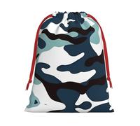 Sac en flanelle à cordon de serrage imprimé camouflage marin, sac cadeau pour les fêtes, sac d'anniversaire