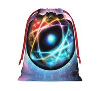 Sac en flanelle à cordon imprimé « Univers merveilleux », sac cadeau pour les fêtes, sac d'anniversaire