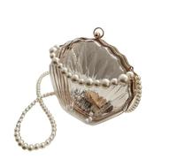 Sac en forme de coquillage transparent for femme à bandoulière avec chaîne perles Pochette for