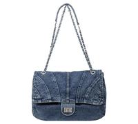 Sac en jean 14.17x5.12x8.27 pouces de capacité décontractée de capacité à la tendance à la mode la chaîne en jean Cadeaux idéaux pour les femmes et les filles.