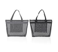 Sac en Maille 2 Pièces, Sac À Jouets De Plage, Sac De Plage Respirant, Sac Fourre-Tout Multi-Poches, Sac De Voyage Portable, Adapté Aux Voyages À La Piscine Et À La Plage