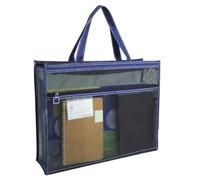 Sac en maille avec fermeture éclair - 43 x 33 x 11 cm - Sac de rangement transparent avec poignée et fermeture éclair - Sac de courses A3 pour œuvres d'art, diagrammes et enseignements