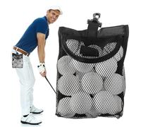 Sac en maille de nylon portable - Sac de rangement respirant noir pour le golf - Petit sac avec cordon de serrage - Porte-articles de toilette de voyage - Conteneur à balles de tennis - Entraînement