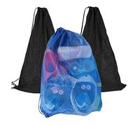 Sac en Mailles de baignade pour Sac d'engrenage Big Mesh à Crampons à Cordon Filet pour l'équipement de Sport pour Linge Plage 3pcs