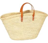 Sac en osier Cestal Court - Sac tressé 55cm en feuille de palmier & cuir
