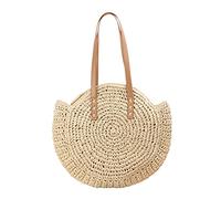 Sac en Paille Sacs de Paille Ronde d'été for Femmes Sac à bandoulière à la Main Tissus tissés à la Main Sacs à Main Femme Message Sac à Main Vacances (Color : Light, Size : Natural)