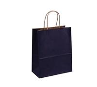Sac En Papier Avec Poignée Kraft Paper Bags With Handles 10/20/30/50/100PCS Carry Craft Brown White Bag Party(Dark blue,25x32x12cm-10pcs)