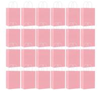Sac en papier coloré avec poignée rose rouge disponible emballage cadeau for anniversaire mariage festival fête stockage sacs cadeaux Pour Mariages Fête(24pcs Pink)