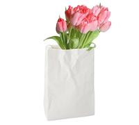 Sac en papier froissé - Sac en papier blanc, vase en forme de livre | Vase blanc minimaliste de luxe bohème, fleur moderne simple et légère non émaillée pour décoration de table de maison tendance