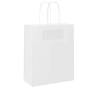 Sac en Papier Kraft Lot de 250, Sac Cadeaux Pochette Papier Sachet Kraft 250 pcs avec poignées marron 18x8x22 cm