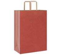 Sac en Papier Kraft Lot de 250, Sac Cadeaux Pochette Papier Sachet Kraft 250 pcs avec poignées rouge 32x17x44 cm