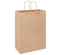 Sac en Papier Kraft Lot de 50, Sac Cadeaux Pochette Papier Sachet Kraft 50 pcs avec poignées marron 32x17x44 cm