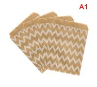 Sac En Papier Kraft Pour Bonbons, Biscuits, Pop-Corn, Marron Et Blanc, Pochette D'emballage De Points Ondulés, Outils De Pâtisserie, Fournitures De Fête De Mariage, 25 Pièces