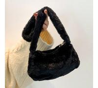 Sac en peluche à la mode et petit pour femmes, à porter à l'épaule ou à la main, décontracté, doux et moelleux, sac boule de fourrure de couleur unie, nouveau sac femme pour l'automne et l'hiver, le m