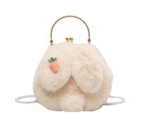 Sac en peluche avec motif lapin, portefeuille mignon de dessin animé, sac à main en peluche douce pour femme, joli sac à bandoulière en forme de lapin, beige, Refer to description, Unisexe