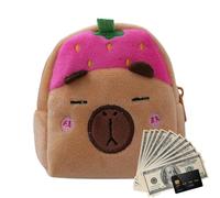 Sac en peluche Capybara tiny Sac en peluche Sac de voyage Sac en peluche en forme de Capybara tiny Sac | Sac organisateur portable pour enfants pour bonbons, collations, chocolat, spa pour capel, rose