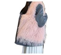 Sac en Peluche D'hiver Sac à main for femme, idéal for les fêtes, banquets et trajets quotidiens. bandoulière grande capacité, porté sous le bras. Vente en gros(Light pink)