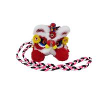 Sac en peluche mignon de danse de lion, sac à bandoulière de style chinois, pochette faite à la main, Rouge, 1.0*1.0*1.0