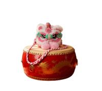 Sac en peluche mignon de danse de lion, sac à bandoulière de style chinois, pochette faite à la main, rose, 1.0*1.0*1.0