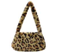 Sac En Peluche Mini sacs à bandoulière imprimé vache for femmes, main en peluche imprimés, d'hiver sous les bras, fourre-tout moelleux(I Small)