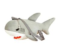 Sac en peluche requin de dessin animé, sac à dos en peluche douce pour décoration de la maison, maternelle, sac pour livres esthétiques pour étudiants, sac pour âme, Gris, riferimento alla