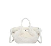 Sac en peluche top-handle à la mode à corps crossbody fashion pochet for women (blanc)