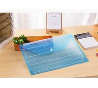 Sac En Pvc A4 De Grande Capacité, Organisateur De Fichiers, Enveloppe Transparente, Dossier De Classement, Produits, Stockage De Papier, Bouton Blanc Bleu Clair