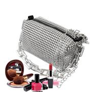 Sac En Strass - Pochette De Soirée À Paillettes De Luxe, Carré Scintillant | Sac À Main Sous Les Bras Diamante | ?ac À Main Polyvalent À Bandoulière Avec Chaîne, Pour Femmes, Mode Fête ?e Mariage, Mar